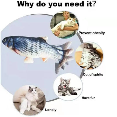 Cat USB Charger Toy Fish Interactive Electric