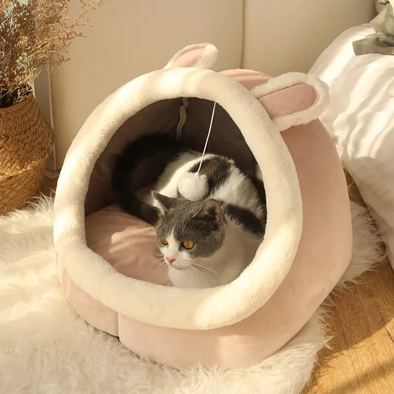 Deep Sleep Cat Bed Cartoon Pet Bed Foldable