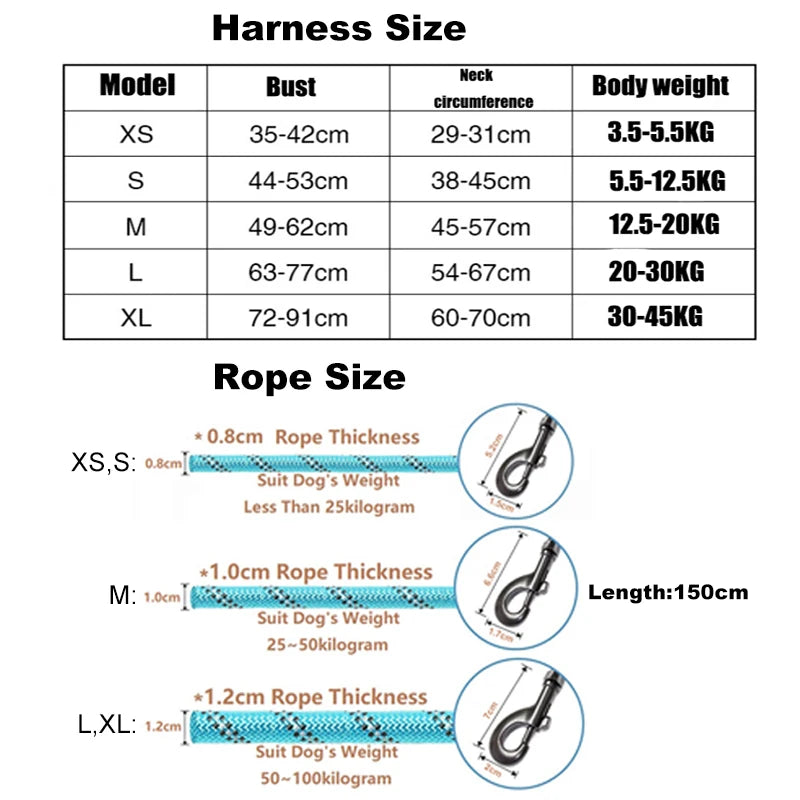 Pet Dogs Adjustable Harness Small and Large