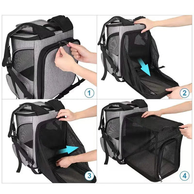 Breathable Pet Cat Carrier Backpack Foldable