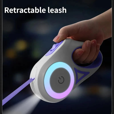Automatic Retractable Dog Leash  Flashlight,