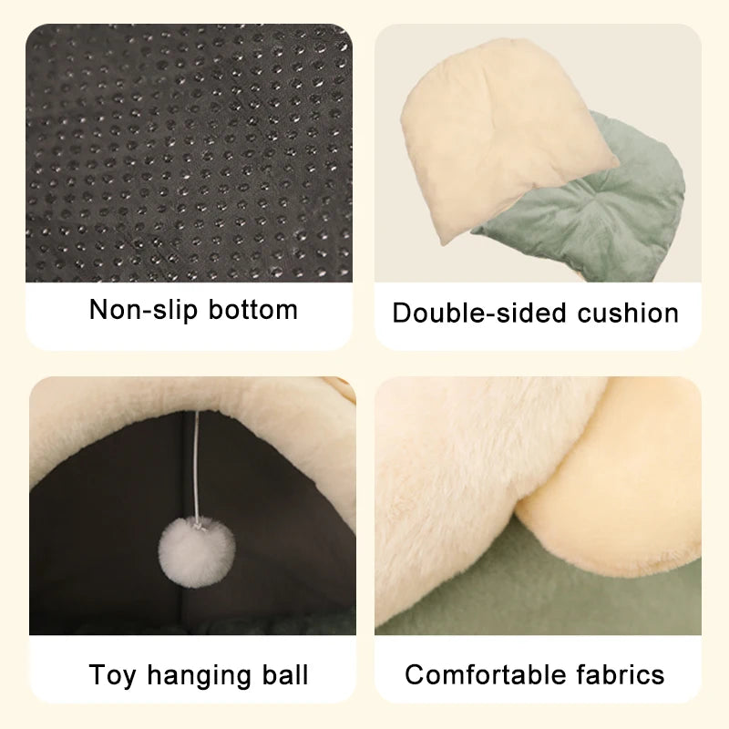 Deep Sleep Cat Bed Cartoon Pet Bed Foldable