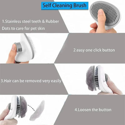 Self-cleaning Pet Hair Remove Comb Cat