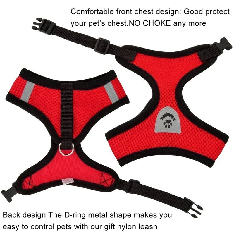 Cat Dog Harness with Lead Leash Adjustable