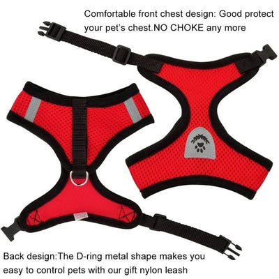 Cat Dog Harness with Lead Leash Adjustable