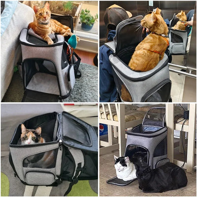 Breathable Pet Cat Carrier Backpack Foldable