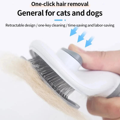 Self-cleaning Pet Hair Remove Comb Cat