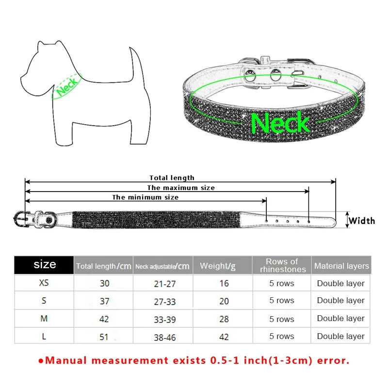 Dog Collar Crystal Glitter Rhinestone Pet