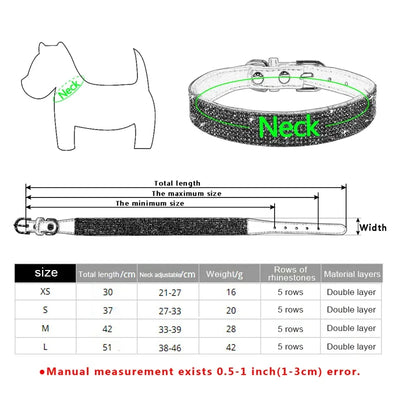 Dog Collar Crystal Glitter Rhinestone Pet