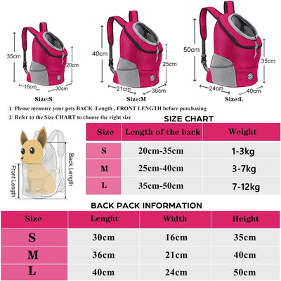 Dog Carrier Bag Pet Dog Transport Backpack