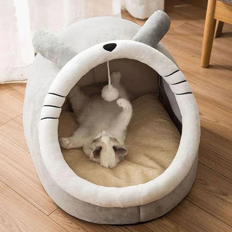 Deep Sleep Cat Bed Cartoon Pet Bed Foldable