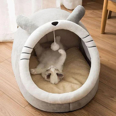 Deep Sleep Cat Bed Cartoon Pet Bed Foldable