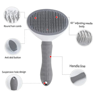 Self-cleaning Pet Hair Remove Comb Cat