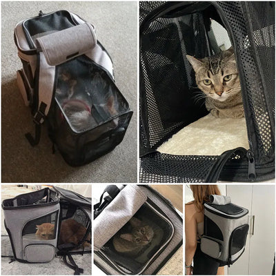 Breathable Pet Cat Carrier Backpack Foldable